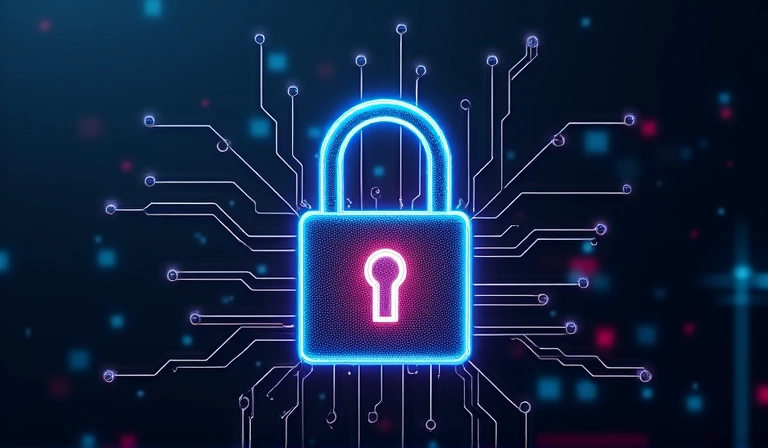 Digital lock icon representing data security